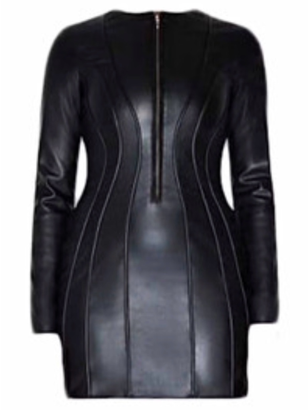 khy Black Faux Leather Long Sleeve Bodycon Dress